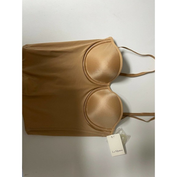 Soiree Longline Bustier Bra LeMystere Price $86 NWT Corset/Bustier BEIGE TAN 32D - Picture 7 of 11